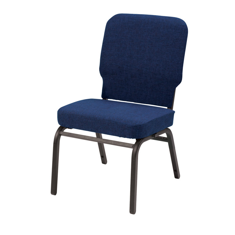 Chaise empilable robuste avec coussin 1040 Series, Noir, Tissu indigo, Sans accoudoirs