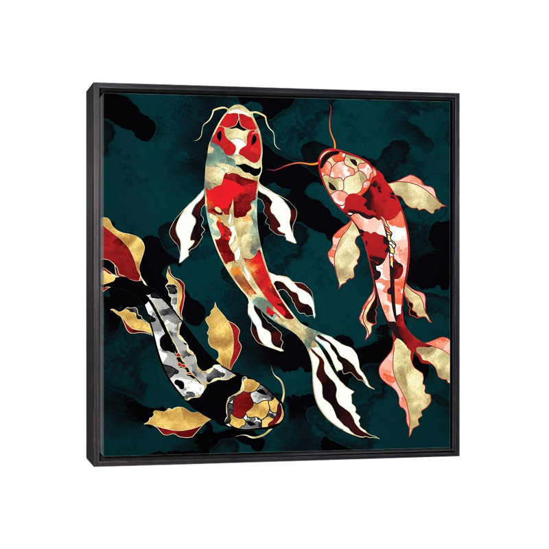Aucun mat, H 26 po x l 26 po x P 1,5 po, Toile avec cadre noir patiné