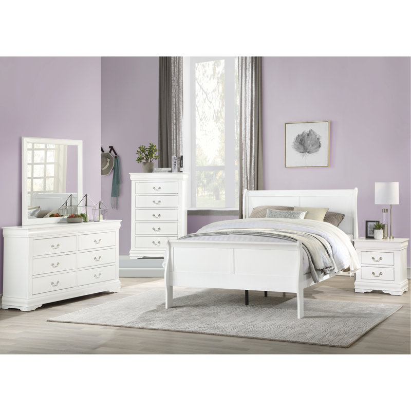 Grand lit blanc avec tête de lit de style blanc et profil bas de 29 pouces, fabrication en bois synthétique massif, trois lattes pour une longévité accrue du matelas, 10 étages, 62 po de profondeur, 90 po de largeur, 47 po de hauteur, livre