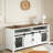 59.3''Sideboard with Sliding Barn Door and Mesh Panels,Farmhouse Buffet with Open Storage-1332832835