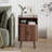 Mid Century Modern Nightstand, Fluted End Table With Open Shelf and Storage Cabinet, Curved Round Edge Wood Bedside Table with Slide Doors-918011650