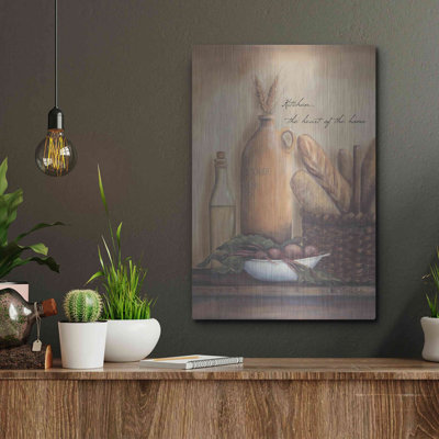 Art mural en métal de luxe «Kitchen the Heart of the Home» par Pam Britton, 12 po x 16 po