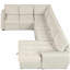 Ensemble de canapé de 107,5 po en forme de U, avec fauteuil de rangement, avec équipement de chargement, beige-1504576833