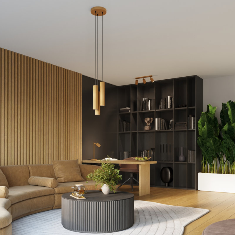 Bonina 3 - Light Brushed Nickel Pendant, Gold