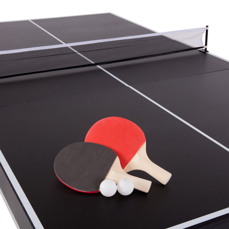 Triumph 84" Black Alloy Steel Billiard Table with Table Tennis Top
