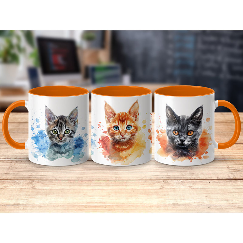 Ceramic Coffee Mug, Orange, 1