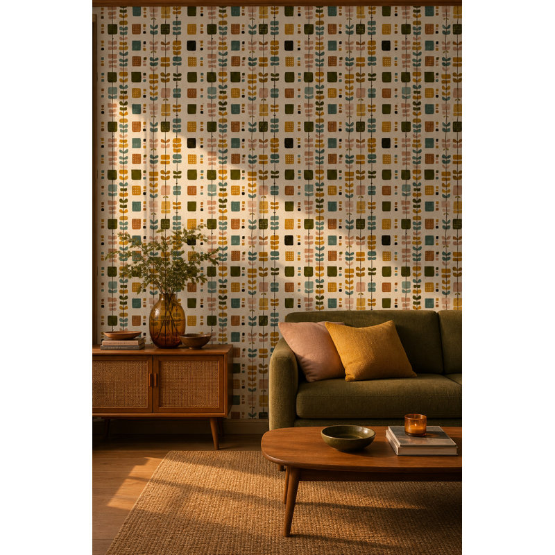 Papier peint moderne Mid Century, Textured Non-Pasted