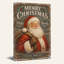 Merry Santa Claus on Vintage Wood Christmas Canvas Wall Art-1297108917