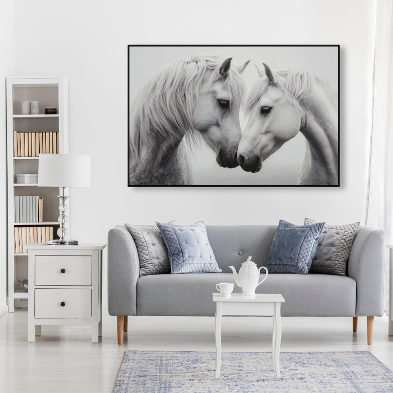 Twin Souls I Print by Oliver Gal, 11"H x 16"W, Black Floater Frame