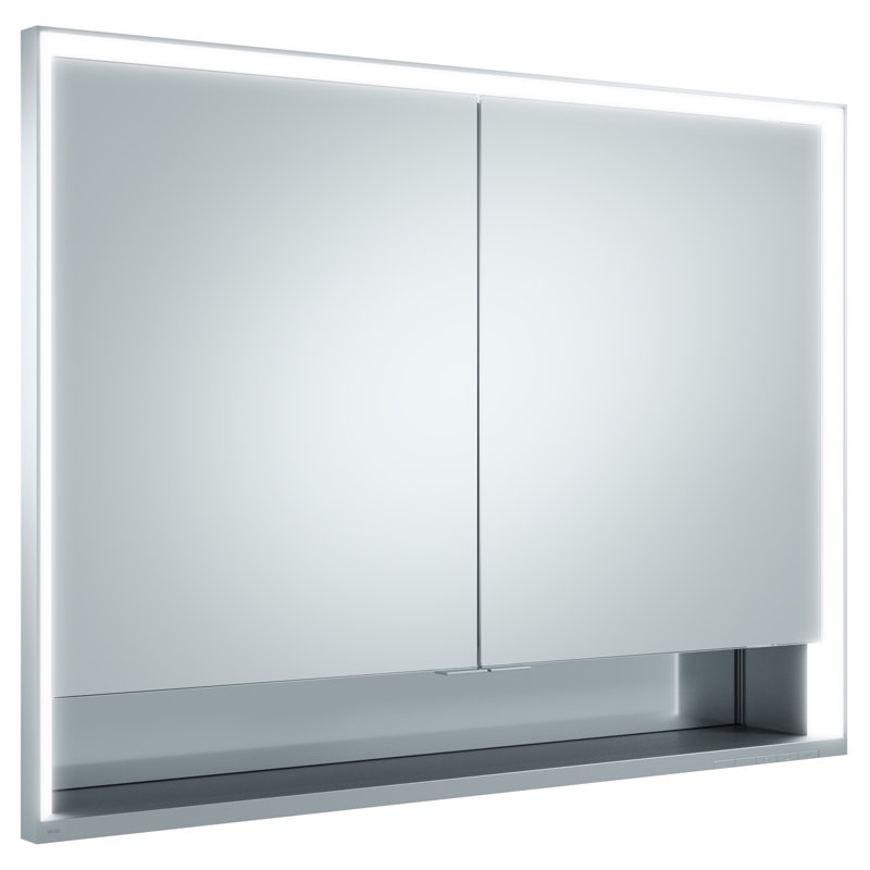 100mm W 73.5mm H Recessed Frameless Medicine Cabinet Mirror 4 Adjustable