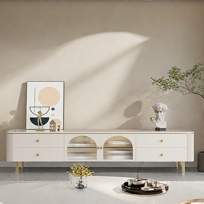 Meuble télé Crème, 86.61"