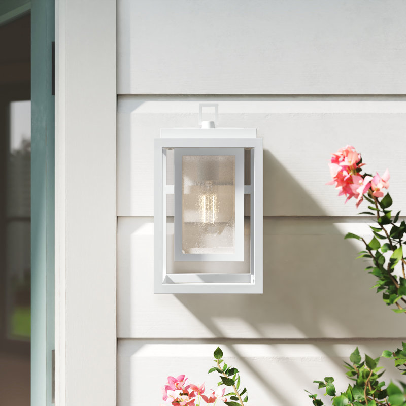 Wall Light, Textured White, 12" H x 7" W x 6.75" D