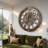 Wall Clock 24" Round Oversized for Living Room decor with Real Moving Gears America Collection-73808859