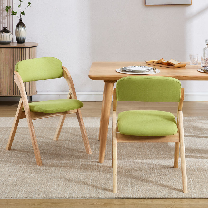 Chaise rembourrée empilable rembourrée et rembourrée, Vert / Naturel