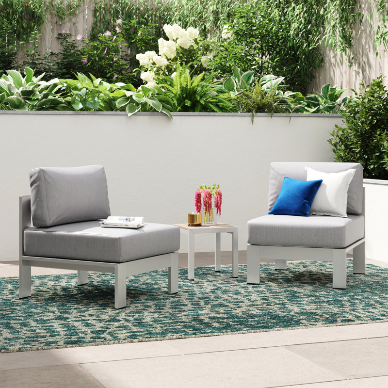 Ensemble de 3 canapés modulaires d'extérieur en aluminium Shore, Gris