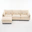 Crème beige 3 avec repose-pieds, rembourré en chenille, facile à assembler, idéal pour les espaces compacts avec rangement pour canapé modulaire, éponge haute, Comfort Family