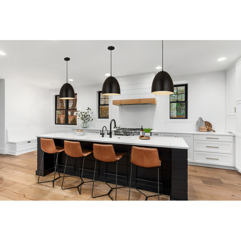 Havertown 1 - Light Single Pendant, 15.5" H x 12" W x 12" D, Black, Matte Black