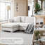 Canapés modulaires pour salon, appartement, bureau - Canapé 4 places en forme de L moderne avec méridienne surdimensionnée | Gris clair | Chenille-50342703