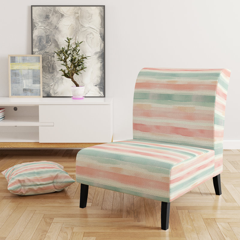 Fauteuil de chambre rayé rembourré - Calm Stripes, Pantoufle sans accoudoirs