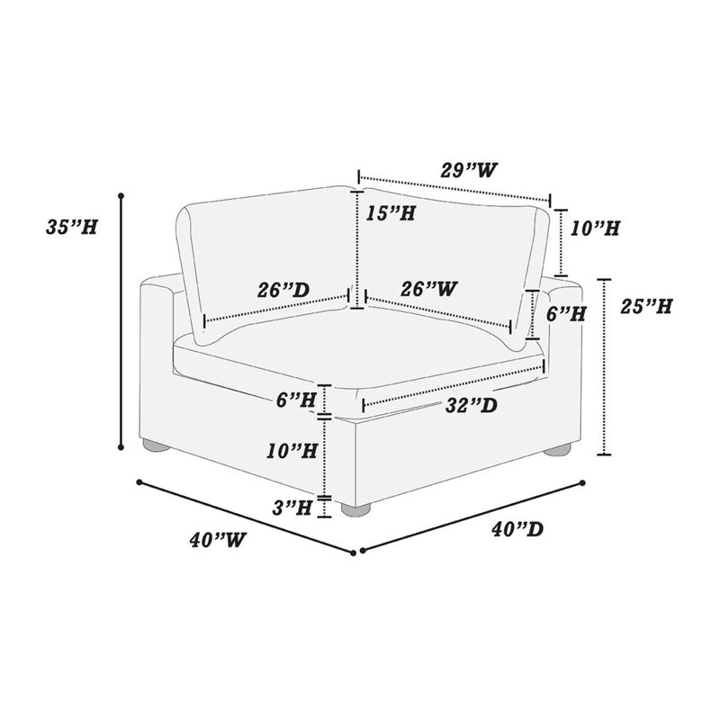 Canapé modulaire rembourré 7 pièces Milocci, Velours côtelé vert