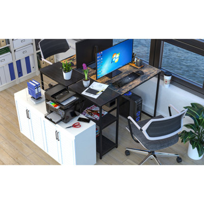 Bureau d'ordinateur Bureau d'ordinateur Bureau d'ordinateur portable Bureau d'étude Bureau de travail Petite table de direction pour chambres à coucher Bureau à domicile et petits espaces Bureaux Postes de travail Brun rustique 40 pouces