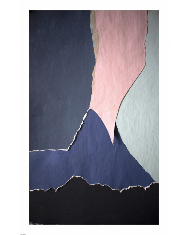 Muted Mountain Collage by Cyrille Gulassa — Abstract Wall Art, Tan, 24 × 36, Framed Print