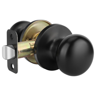 Poignées de porte noires pour placard, poignées de porte de passage, poignée de porte noire mate sans serrure pour couloir, placard (1 paquet)