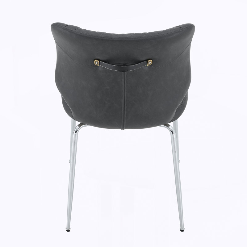 Ensemble de 4 chaises de salle à manger rembourrées, Dark Grey, 4, Gris foncé