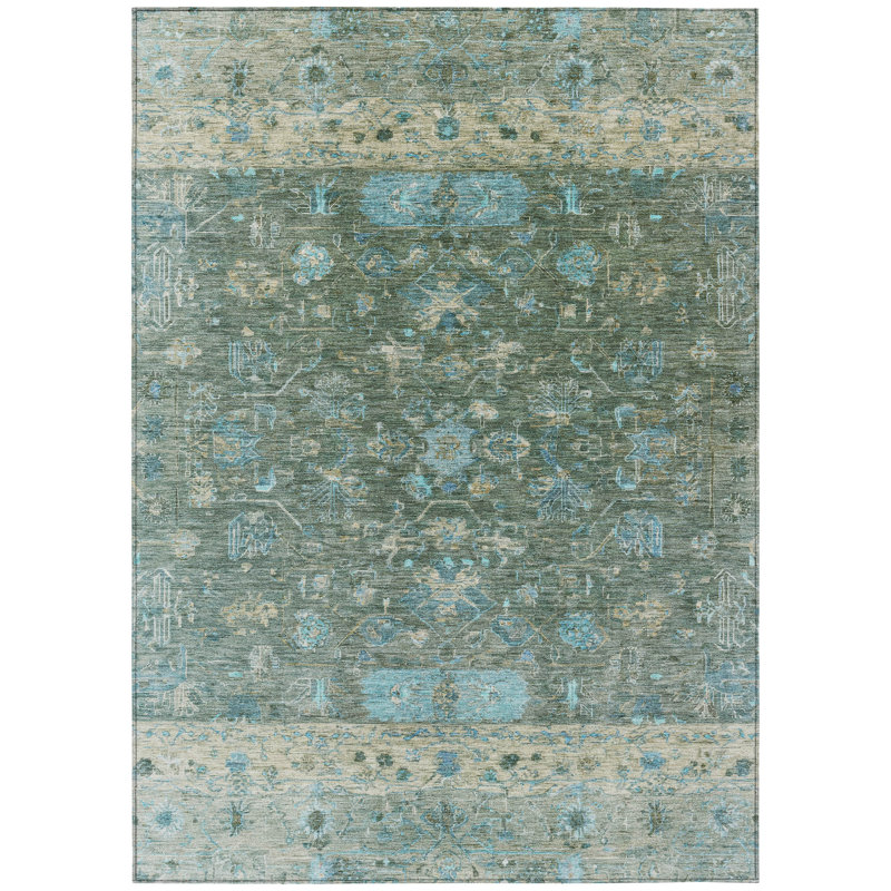 Machine Washable Indoor/Outdoor Chantille ACN2323 Global Rug, Rectangle 9' x 12'