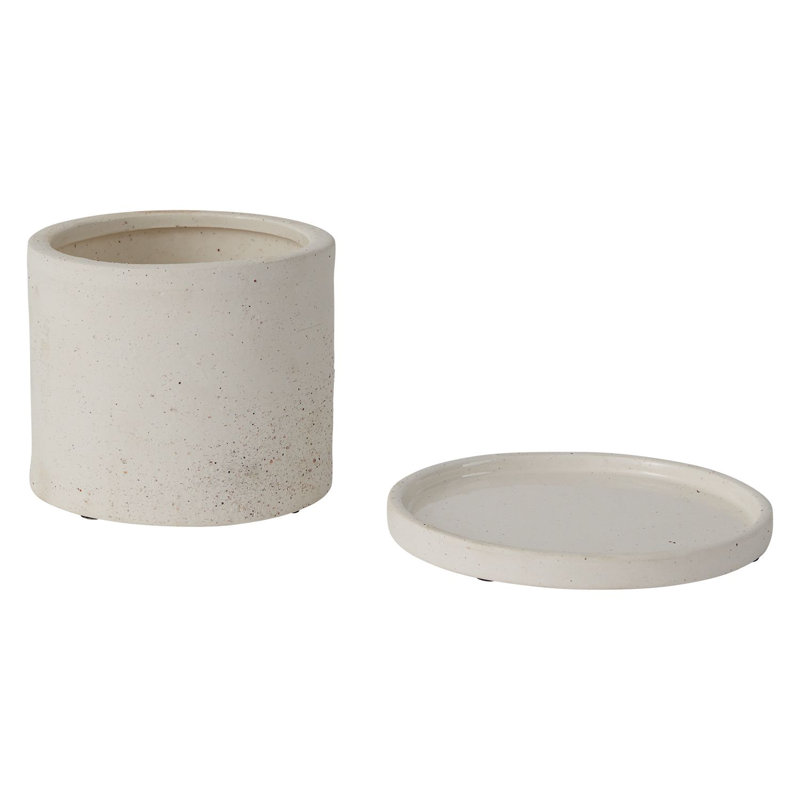 Alisha Handcrafted Ceramic Indoor Pot Planter, 4.25" H x 5.5" W x 5.5" D
