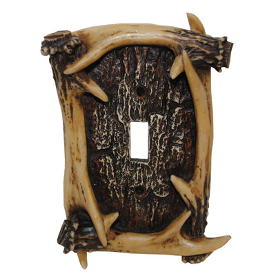 Antler Brown Rustic Western Cabin Lodge Style Resin Switch Cover Wall Plate