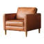 Fobbs Upholstered Top Grain Leather Armchair