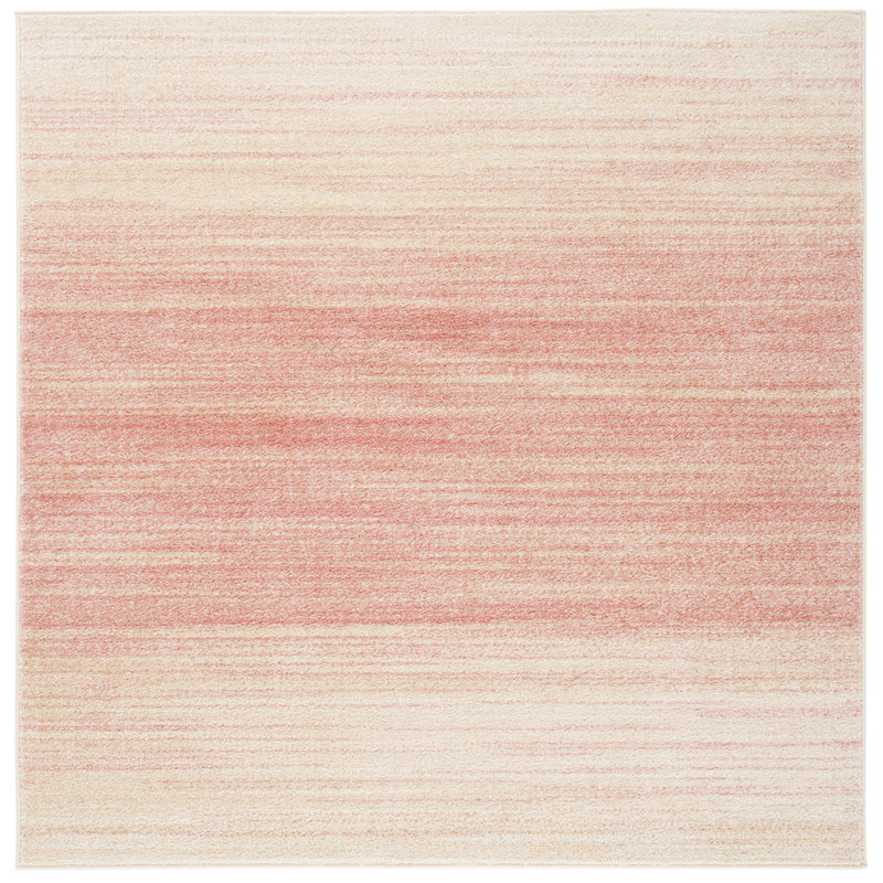 Tapis rose / ivoire Teagan, Carré 4 pi