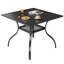 Table de salle à manger carrée 37 "en métal avec trou pour parasol 1,57" et tablette inférieure-1226714282