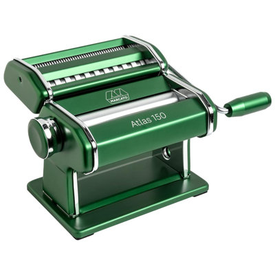 Machine à pâtes Marcato Atlas 150, fabriquée en Italie, comprend un coupe-pâtes, une manivelle et des instructions
