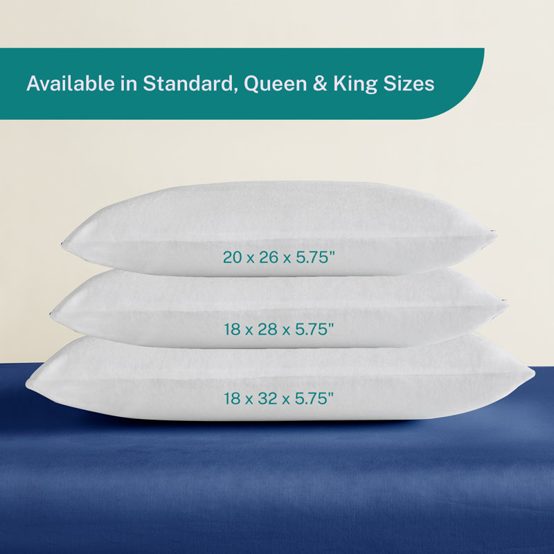Gel Memory Foam Medium Pillow, Queen