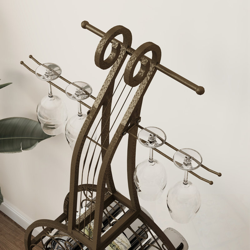 Étagère à vin en forme de violoncelle avec pieds en métal