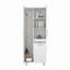 Armoire à balai à deux portes de 71 po de hauteur avec panier à linge Iris, quatre tablettes, cintres, armoire de rangement et garde-manger