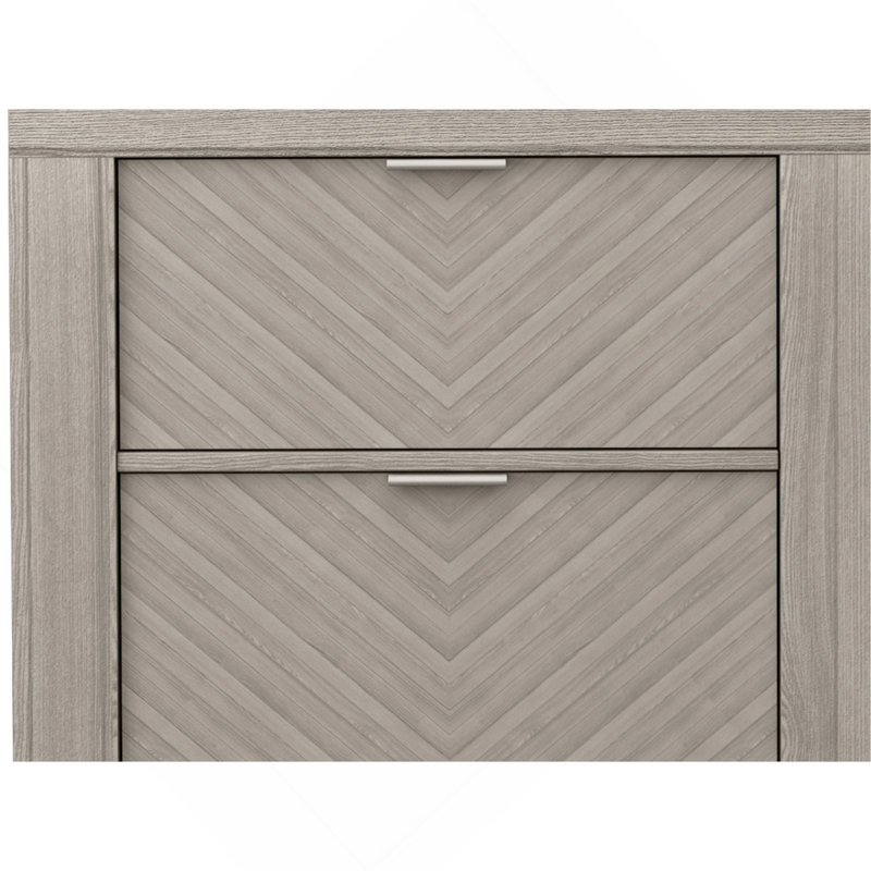2 Drawer Nightstand, Light Gray