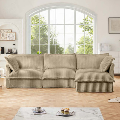 London Modern Sectional Sofa with Ottoman by Everly Quinn