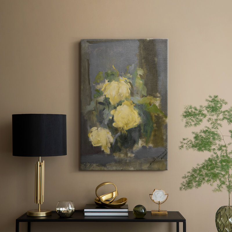 Motif floral rétro CCXLV - galerie Cavas, H 12 po x l 8 po
