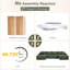 Canapé modulaire surdimensionné de 134 po avec canapé modulaire désossé avec méridienne de 134 po pour salon, chambre à coucher et appartement (vert, l 134 po en U)-406022479