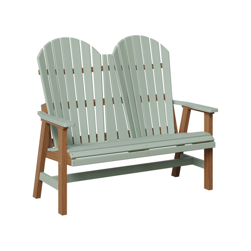 Berlin Gardens Comfo Back Loveseat, Seafoam Top/Antique Mahogany Base