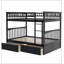 Lit superposé double sur double avec tiroirs, conception convertible pour des solutions de couchage polyvalentes et peu encombrantes