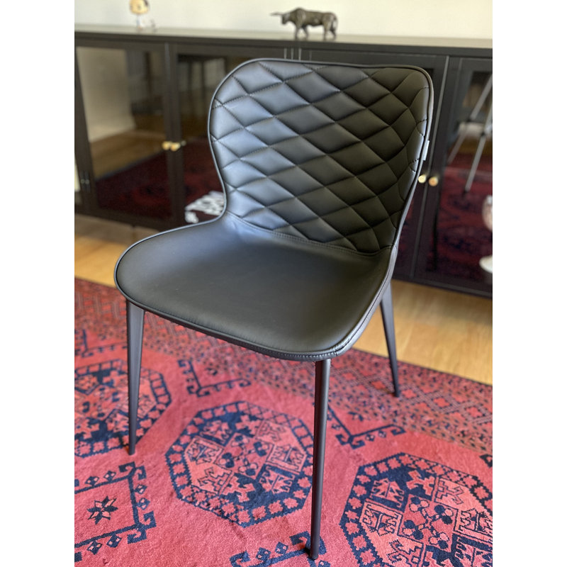 Chaise d'appoint rembourrée Stacia, Noir, Noir