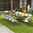 4 Pack Folding Stackable Chairs with Metal Frame and Carrying Handle