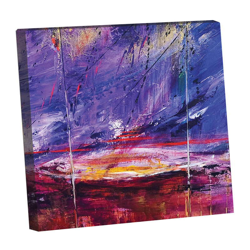 Conception abstraite par l'artiste Sarah Wahl - toile 30 x 30, H 14 po x l 14 po