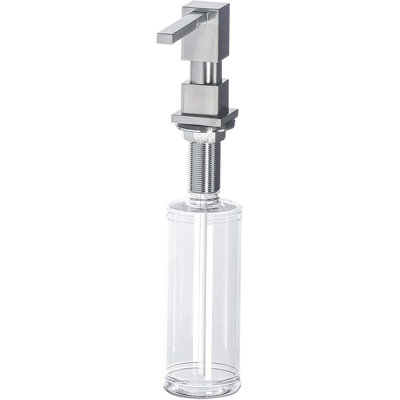 Distributeur de savon carré de 350 ml pour évier de cuisine, fini inoxydable et résistant aux taches et aux taches KBFmore