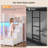 Bunk Bed Twin Over Twin With Stairs, Led Lights Twin Bunk Bed With 2 Storage Drawers & 6 Fabric Drawers, Metal Twin Loft Beds With Guardrail & Stairs, Space Saving-1890054837-1883204288