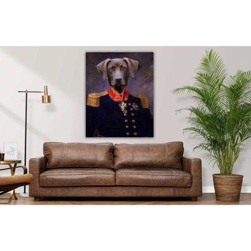 Weimaraner Dog Period Dress Collection - Art Prints, 39.4cm H x 29.5cm W x 0.07cm D, Metal